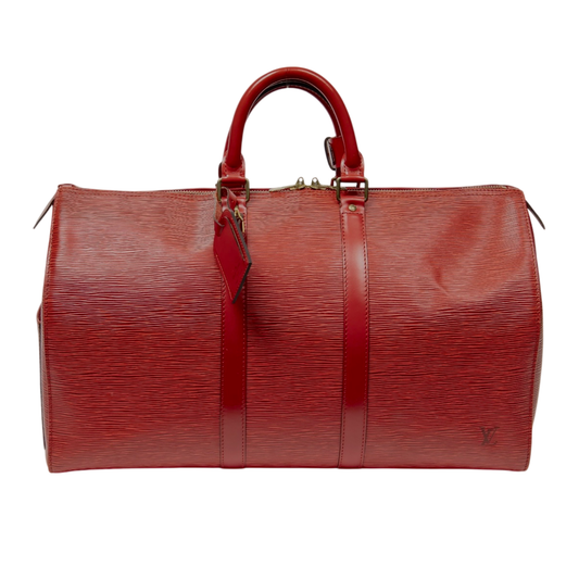 LOUIS VUITTON - KEEPALL - cuir épi rouge