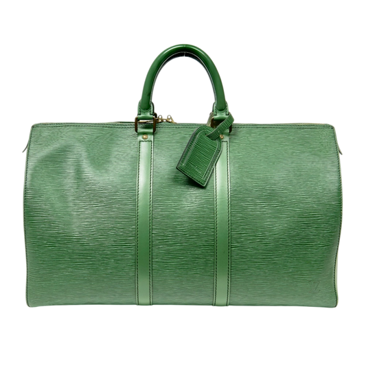 LOUIS VUITTON - KEEPALL - cuir épi vert