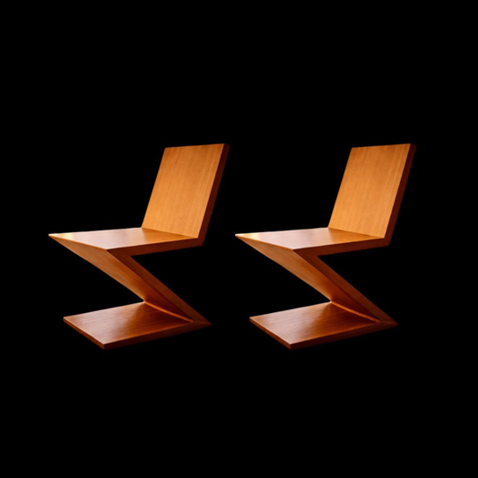 Paire de Chaises "ZIG ZAG" modèle original des années 1970
