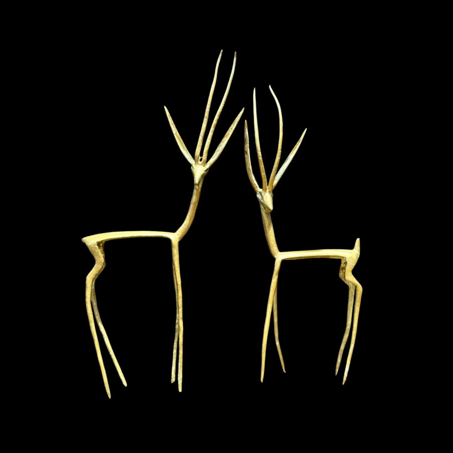 Paire d'Antilopes en Bronze