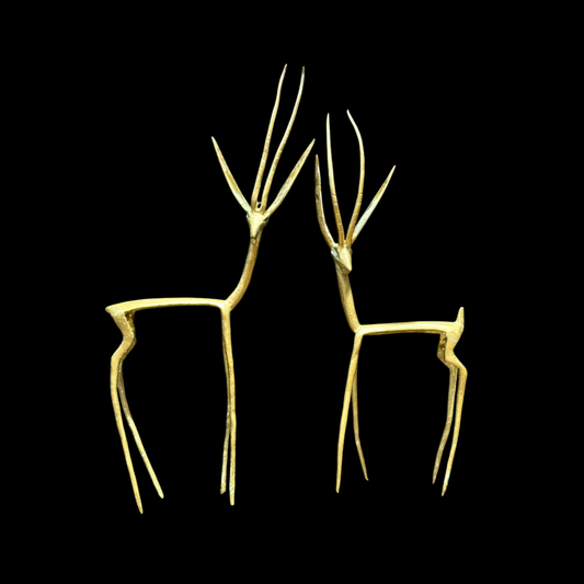 Paire d'Antilopes en Bronze