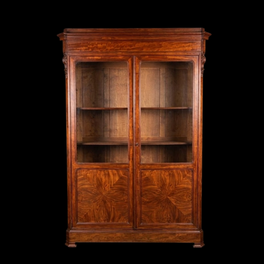 Bibliothèque d'Époque Louis-Philippe en acajou